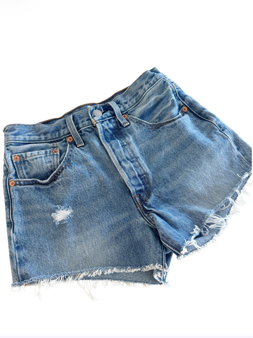 LEVI’S 501 Denim Cutoff Shorts, High Rise Medium Wash Size 26
